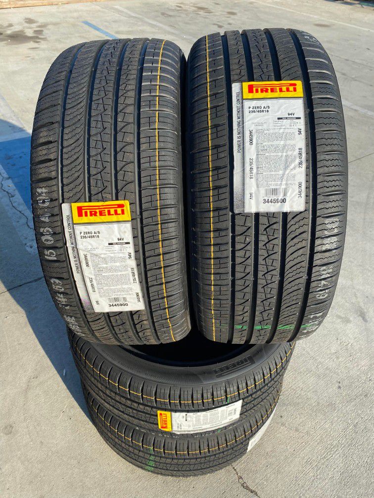 235/45R18 Pirelli P Zero A/S - 4 NEW Tires 4 Llantas NUEVAS