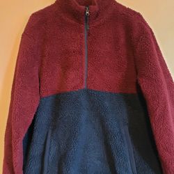 NEW Red & Blue Fleece Quarter-Zip Sweatshirt 