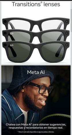 Ray-Ban Meta Wayfarer (Gen 1), Matte Black / Clear to Transitions®, Standard And Large