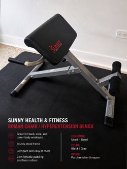 Sunny Health & Fitness Reverse Hyper Bench – Excellent Condition