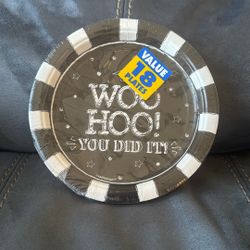 New 18 Count 7 Inch Woo Hoo You Did It Graduation Accomplishment Plates