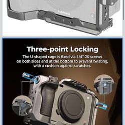 SmallRig FX3 / FX30 HawkLock Quick Release Camera Cage Kit for Sony with Cable Clamp, Bulit-in QR Cold Shoe NATO Rail/QR Plate for Arca, Modular Desig