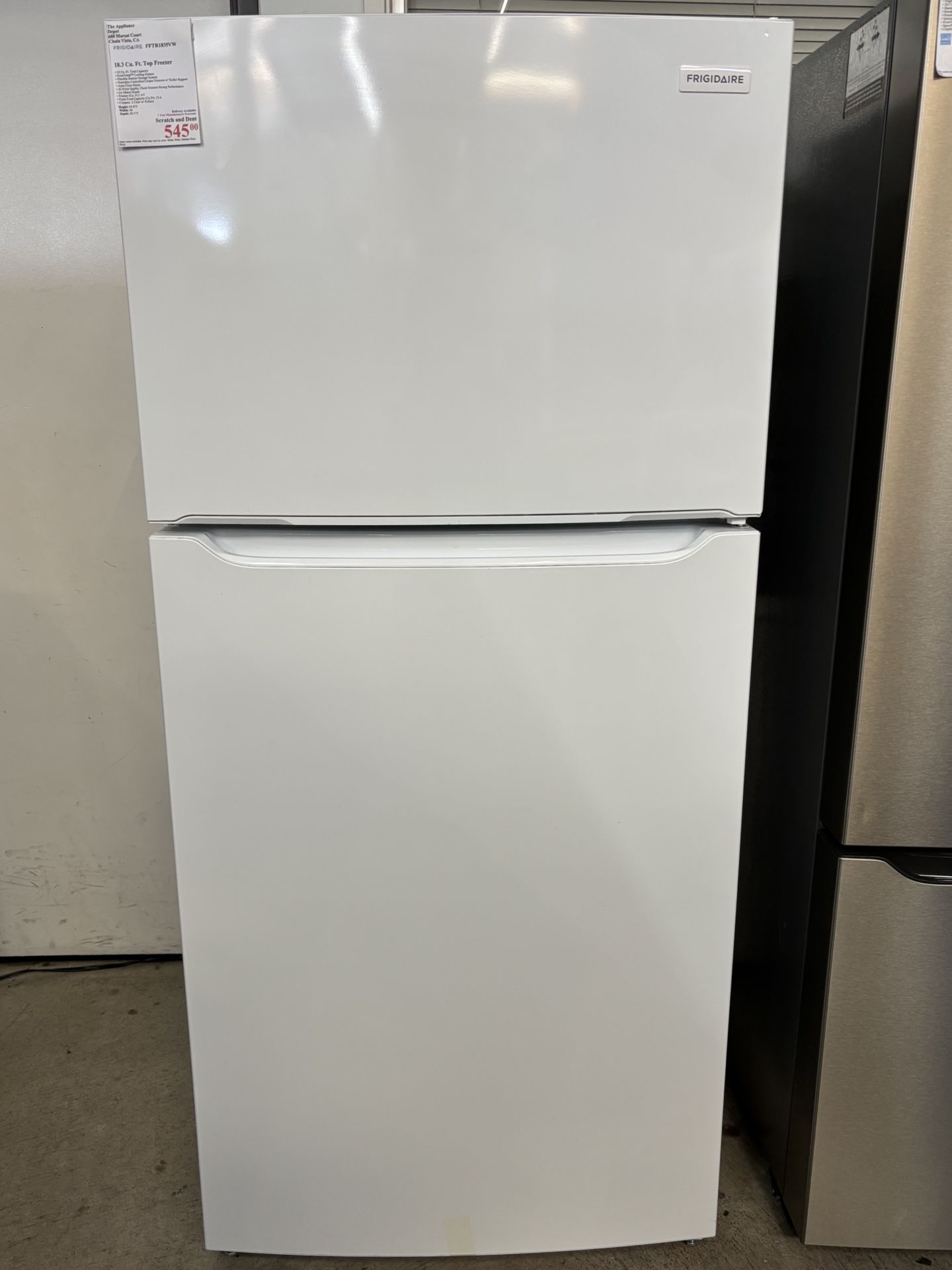 New! 18.3 Cu Ft Top Freezer