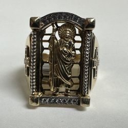 14K Men’s Religious Ring Size 10