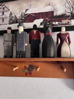 Lot of Five Wolf Creek Wooden Figurines