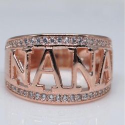 Rose gold colored silver NANA ring