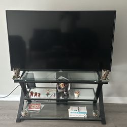 Sleek Glass & Metal TV Stand – Modern, Sturdy