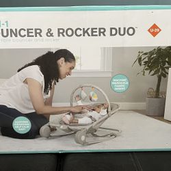 Summer Infant® 2-in-1 Infant Bouncer & Rocker Duo- Light Gray Tweed