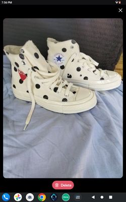 Converse x Comme Des Garcons polka dot high tops. Women's size 5