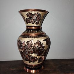 Ornate Copper Vase, Vase For Flowers, Unique Floral Vase, Copper Flower Pot, Wedding Gift, Anniversary Wife, Home Gifts, Art Home Decor