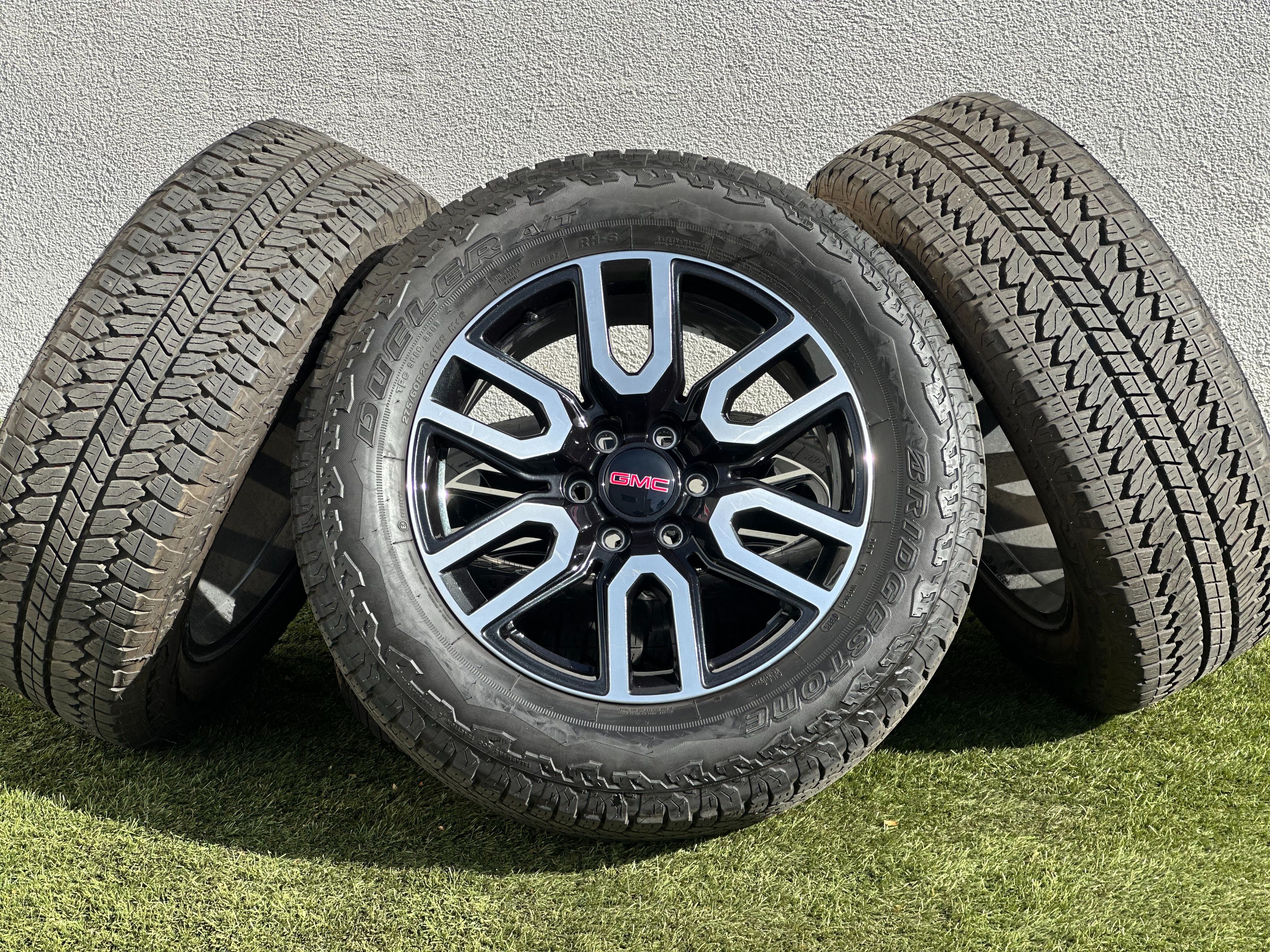 OEM 20" GMC Sierra AT4 Wheels Yukon Chevy Silverado Rims 6x5.5 Tahoe 33" Tires A/T Escalade Suburban