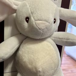 Kelly Baby Gray Bunny 10" Plush Rattle Clip On Lovey Toy Kellybaby Pram Toy