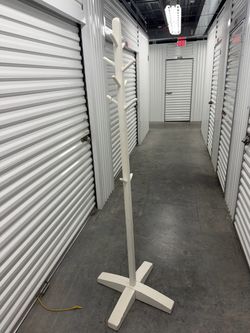 White Wood Freestanding Coat Rack