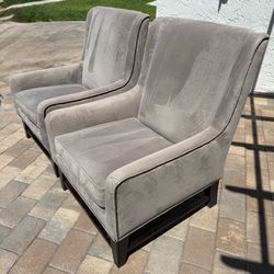 Pottery Barn Wingback Lounge Chairs - A Pair