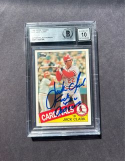 1985 Topps (T) #22T Jack Clark w/ on card auto & "F*** the Dodgers" inscription . Negotiable