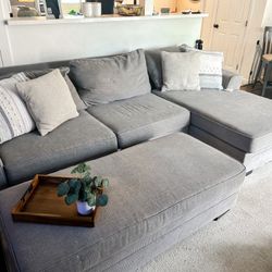 Living Spaces Delano sectional + Ottoman 