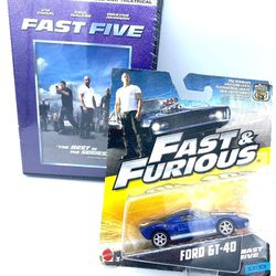 THE FAST AND THE FURIOUS- FAST FIVE- Ford Gt-40 TOY CAR & DVD SET - COLLECTIBLE