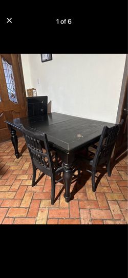 Black dining table