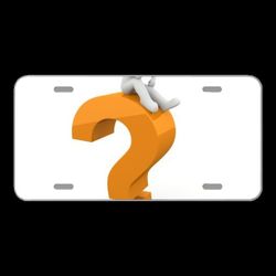 License Plate Novelty Car Front Question Mark Question Response