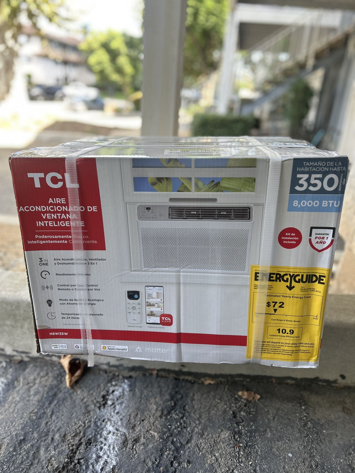 TCL 8000 BTU Smart Window Air Conditioner Fan and Dehumidifier
