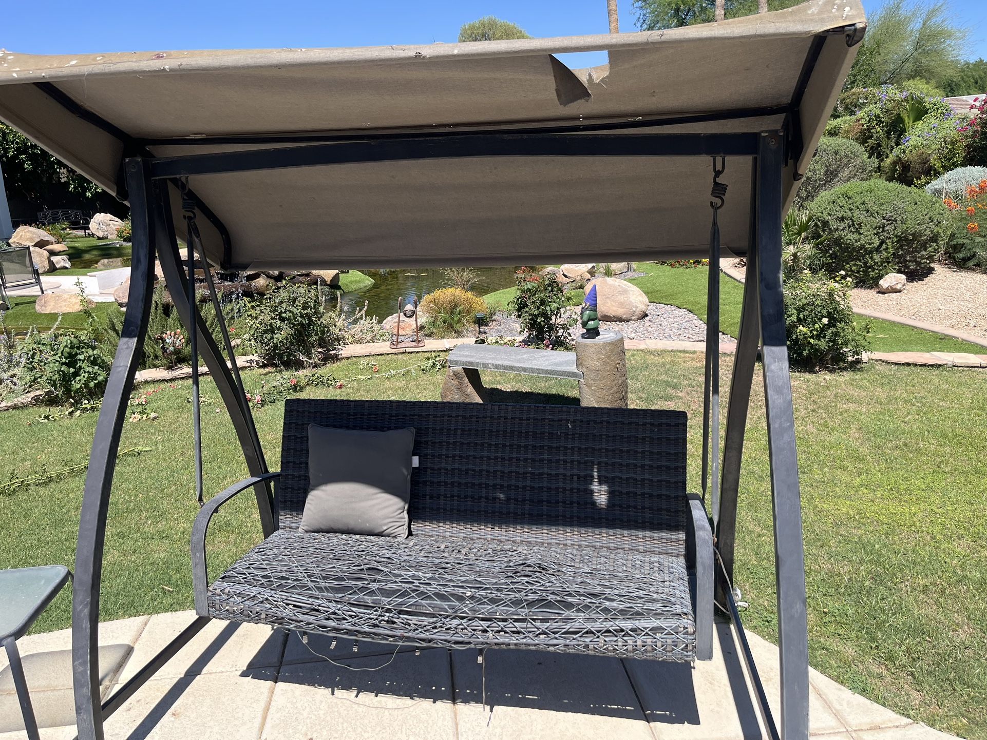 Bench Swing - Tear In Top, Shows Wear, Sturdy