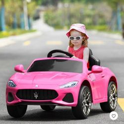 12V Kids Ride On Car Maserati GranCabrio Licensed w/ Remote Control& Lights Pink