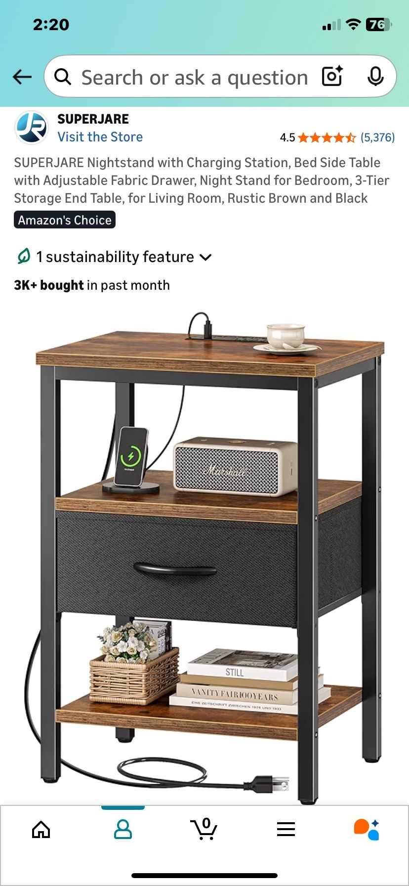 End Table Amazon 3 Tier