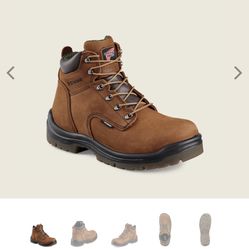 SIZE 8 RED WING WATERPROOF LEATHER SAFETY TOE BOOTS BRAND NEW 