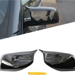 Black M Style Side Wing Mirror Cover Caps 2003-2007 Compatible w/BMW 5 Series 
