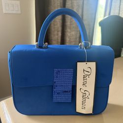 Vintage Blue Diane Gilman Hand Bag/Purse