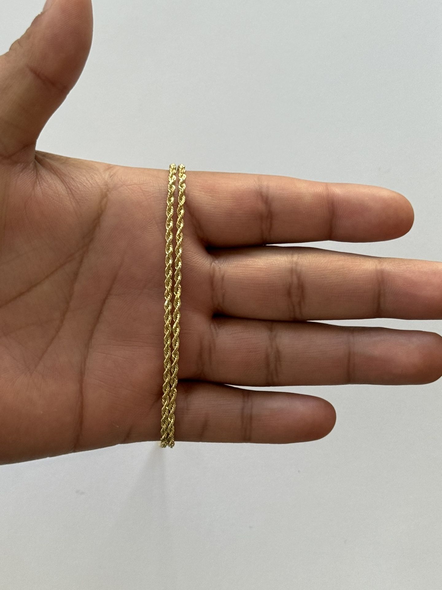 14k Solid Yellow Gold Rope Chain