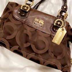 Coach Purse Brown & Gold