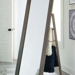 Signature Design By Ashley  Dirkins Gray Rectangle Wood Full Length Standing Mirror