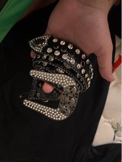 Black bedazzled belt