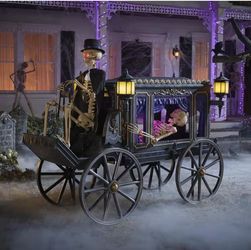 Home Accents Holiday 5 ft. Grave & Bones Animated LED Hearse