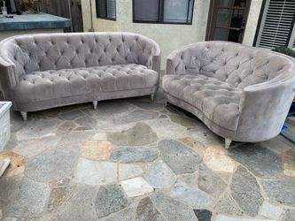 Beautiful Rhinestone Studded Sofa and Loveseat Set