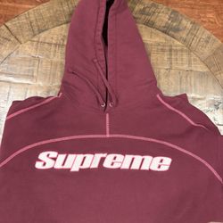Supreme FW25’ week 15 Size L Supreme Overlock Hooded Sweatshirt Burgundy