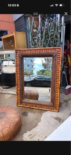 Beautiful bamboo 54 x 40 large mirror