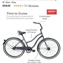Huffy 26 inch Cranbrook Women's Comfort Cruiser Bike, Ages 13" Years, Gray