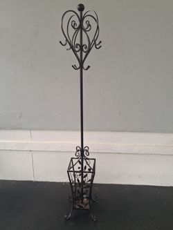 Wrought iron coat rack