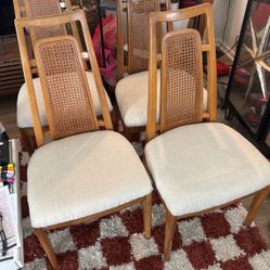 Mid Century Rattan Dinning Chairs Set Of 4