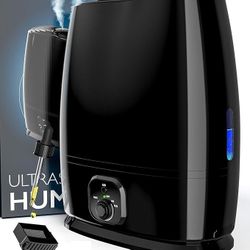 6L Humidifiers for Bedroom, Quiet 50HR Runtime No-Filter Supersized Cool Mist Humidifier Large Room for Whole House, Plants, Baby Nursery, Allergies