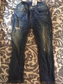KIDS GIRLS TRUE RELIGION STRAIGHT ZIP FLY COTTON JEANS 4 TODDLER SIZE 4