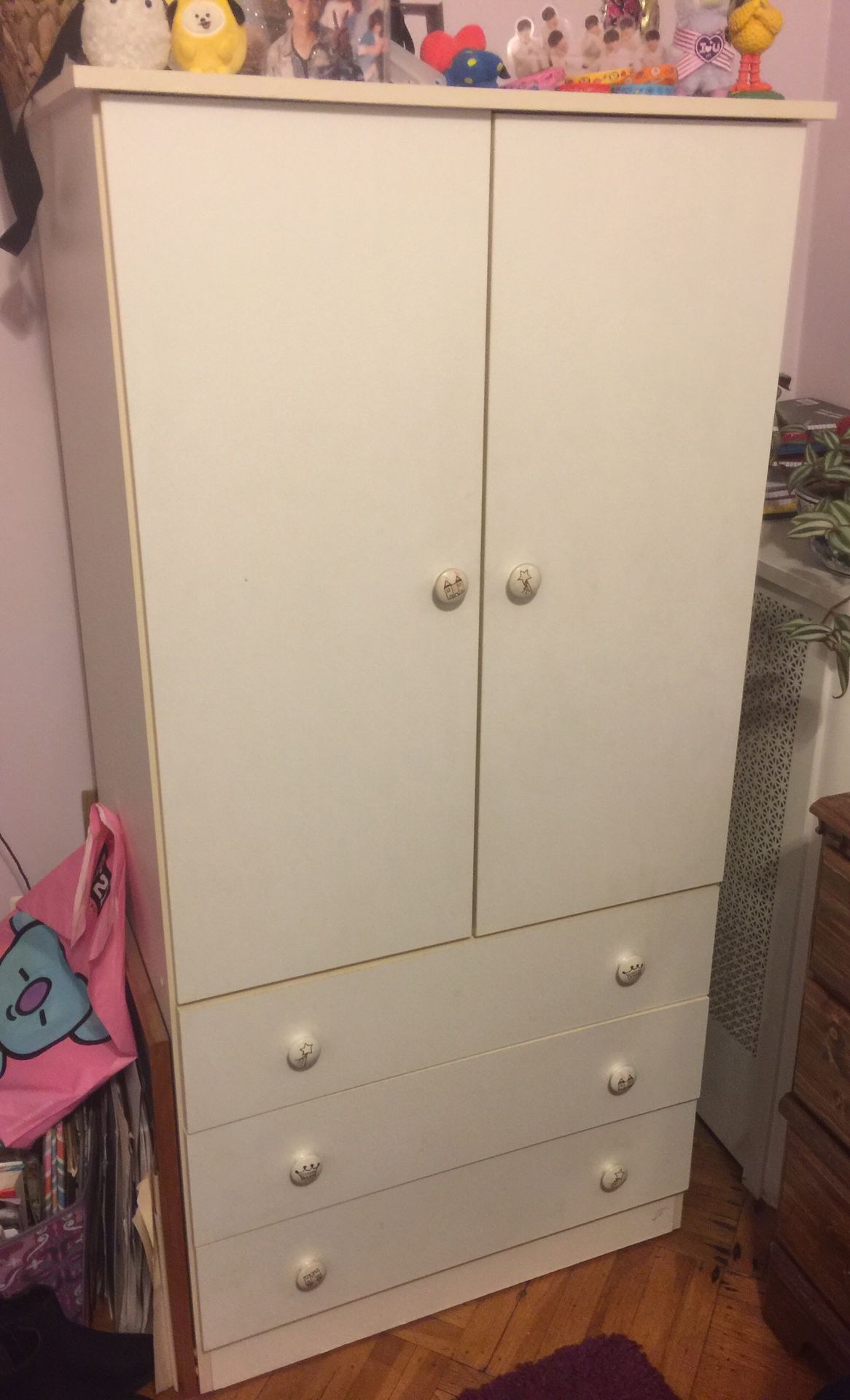 White Dresser Armoire Wardrobe Closet 29x21x60