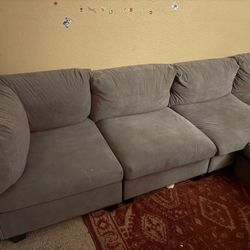Grey Sectional Couch 5 Piece