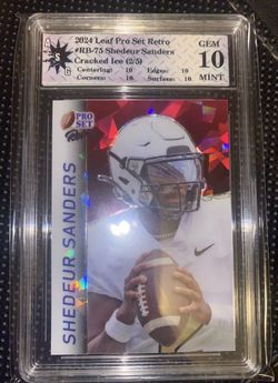 2024 Pro Set Shedeur Sanders Metal Retro Crystal Pink #d 2/5 Gem Mint 10