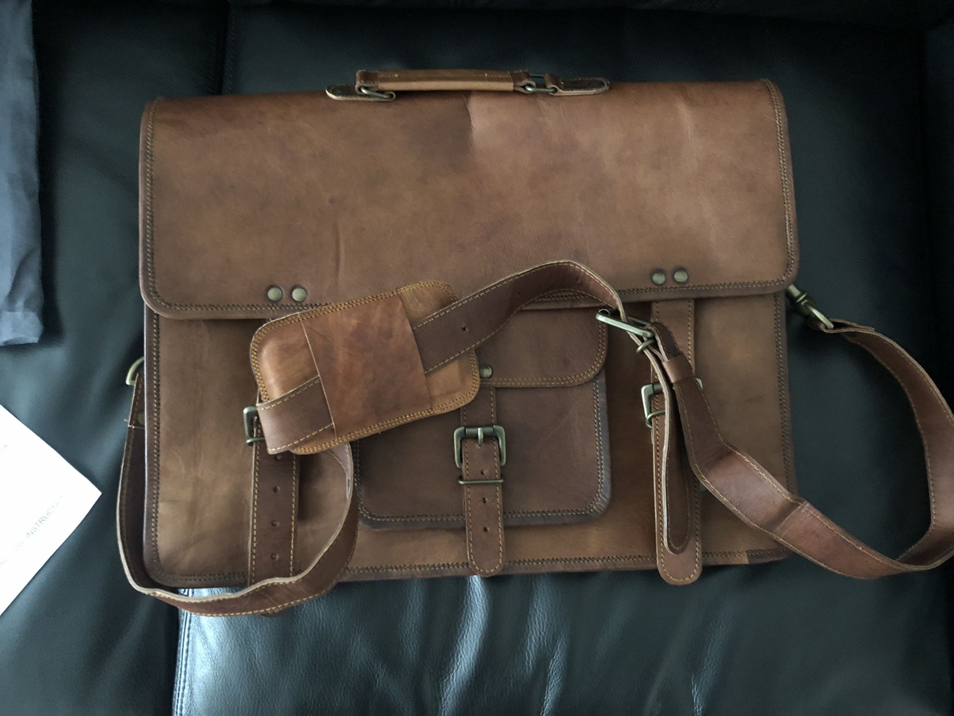 Komal: Leather Messenger Bag