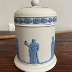 Wedgwood Jasperware Canister Jar Cigarette Tobacco Stash Box Lid Vintage Retro