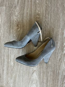 Aldo Gray Suede Ankle Strap Heels