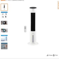 1 Gal. 210 CFM 3-Speed Digital Tower Portable Evaporative Cooler with Remote Control Up to 215 sq. ft.

